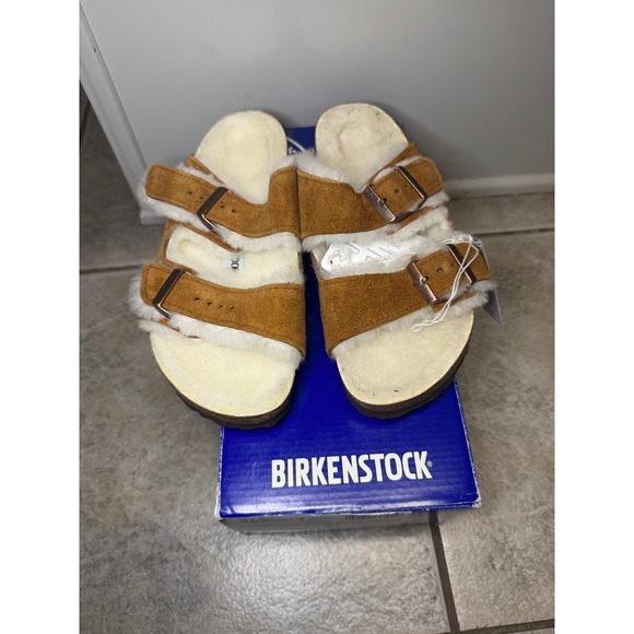 Birkenstock Shoes - Birkenstock Arizona Shearling Lined Suede Sandals Brown EU 36 US 5